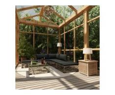 vidaXL 6-tlg. Garten-Lounge-Set mit Auflagen Poly Rattan Grau