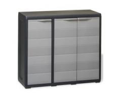 vidaXL Gartenschrank mit 2 Regalen Schwarz und Grau