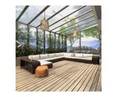 vidaXL 11-tlg. Garten-Lounge-Set mit Auflagen Poly Rattan Braun