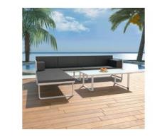 vidaXL 4-tlg. Garten-Lounge-Set mit Auflagen Aluminium Schwarz