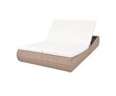 vidaXL Outdoor-Sonneninsel Poly Rattan Beige
