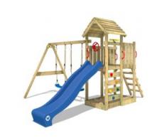 Spielturm mit Doppelschaukel und Holzdach MultiFlyer