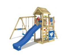 Spielturm mit Rutsche und Holzdach MultiFlyer DeLuxe