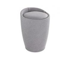 WENKO Hocker Candy Light Grey Leinenoptik, Badhocker, mit abnehmbarem Wäschesack