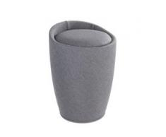 WENKO Hocker Candy Grey Leinenoptik, Badhocker, mit abnehmbarem Wäschesack