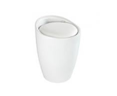 WENKO Hocker Candy White matt, Badhocker, mit abnehmbarem Wäschesack