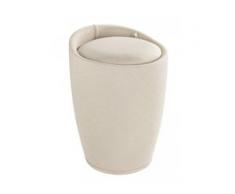 WENKO Hocker Candy Beige Leinenoptik, Badhocker, mit abnehmbarem Wäschesack