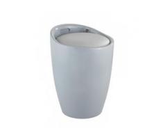 WENKO Hocker Candy Grey, Badhocker, mit abnehmbarem Wäschesack