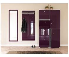 Garderobe Set 060 Argos 4 tlg Schuhkommode 4 Klappen 32 Paar Weiss-Brombeer
