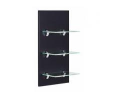 Panel VIVA Badregal schwarz seidenglanz mit 3 Glasablagen