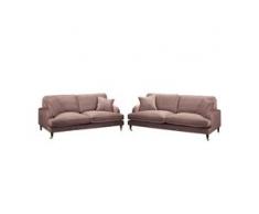 Jack & Alice Polstergarnitur Bethania I Mauve Samt 211x85x96 cm