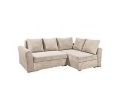 loftscape Ecksofa Cassino Sand Microfaser 246x84x164 cm mit Schlaffunktion