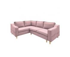 Mørteens Ecksofa Osorio Mauve Webstoff 238x90x182 cm mit Schlaffunktion