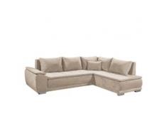loftscape Ecksofa Gillen Sand Microfaser 280x85x206 cm mit Schlaffunktion