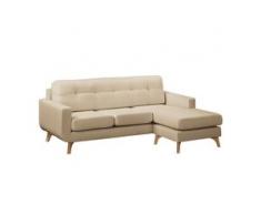 Mørteens Ecksofa Postville Sand Strukturstoff 208x88x150 cm