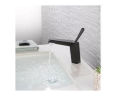 Design Wasserhahn Bad | Osmose Armatur Waschtischarmatur Einhebelmischer Mischbatterie | Waschbeckenarmatur für Badezimmer Waschbecken, Schwarz