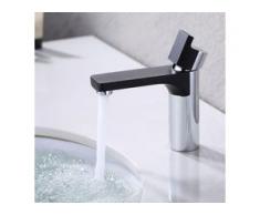 Design Wasserhahn Bad Armatur | Osmose Waschtischarmatur Einhebelmischer Mischbatterie | Waschbeckenarmatur für Badezimmer Waschbecken, Schwarz