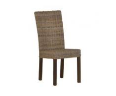 MiaMöbel Rattanstuhl 'Bernabu' Massivholz, Rattan Mahagoni Modern