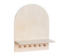 Garderobe mit 6 Haken aus Holz, 45,5 x 35 cm
