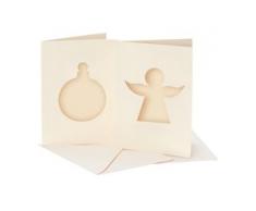 Passepartoutkarten "Engel & Weihnachtskugel", creme, A6/C6, je 10 Stück