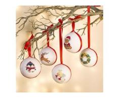 buttinette Stickpackung "Weihnachtskugeln Tradition", 5er-Set