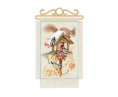 Stickbild "Vogelhaus Winter", 20 x 30 cm