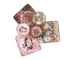 Mosaik-Fliesen "floral", 4,8 x 4,8 cm und 3 cm Ø, 6 Stück