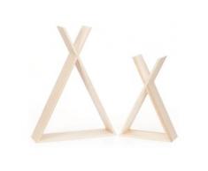 Wandregal-Set "Tipi" aus Holz, 2 Stück