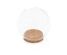 Glaskugel mit Korkboden, 12 cm Ø