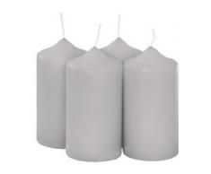 Stumpenkerzen, grau, 4 Stück