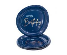 Teller "Happy Birthday" in Blau
