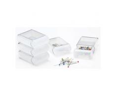 buttinette Aufbewahrungsboxen, Größe: 4,5 x 7,5 x 2,5 cm, Inhalt: 5 Stück