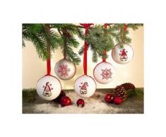 buttinette Stickpackung "Weihnachtskugeln Wichtel", 5er-Set