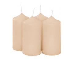 Stumpenkerzen, sand, 4 Stück