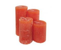 Rustikale Kerzen, orange, abgestuft, 4 Stück