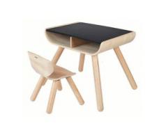 Schwarzer Kindertisch mit Stuhl aus Holz