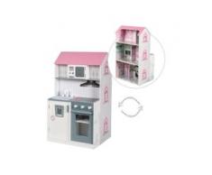 2in1 Puppenhaus und Kinderküche aus Holz