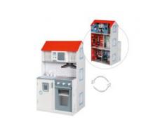 2in1 Feuerwehr-Spielhaus und Kinderküche aus Holz