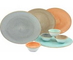 CreaTable Steakteller VINTAGE NATURE (8 Stück) bunt Geschirr, Porzellan Tischaccessoires Haushalt Speiseteller