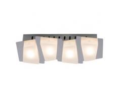 Brilliant Leuchten Block LED Wand- und Deckenleuchte 4flg chrom/weiß silberfarben Wandleuchten Lampen Deckenleuchten
