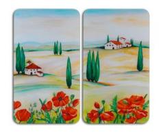 WENKO Herd-Abdeckplatte Toscana, Glas, (Set, 2-tlg.) bunt Zubehör für Herde Kochfelder Haushaltsgeräte Herdabdeckplatten