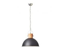 Brilliant Leuchten Frida Pendelleuchte 48cm schwarz/holzfarbend schwarz Pendelleuchten und Hängeleuchten Deckenleuchten Lampen