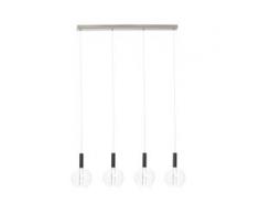 Brilliant Leuchten Elegant LED Pendelleuchte 4flg chrom/transparent silberfarben Pendelleuchten und Hängeleuchten Deckenleuchten Lampen