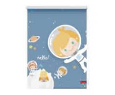 Seitenzugrollo Klemmfix Digital Astronaut, LICHTBLICK, verdunkelnd, ohne Bohren, freihängend blau Kinder Kinderzimmer-Rollos Rollos Jalousien Rollo