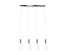 Brilliant Leuchten Elegance LED Pendelleuchte 4flg chrom/transparent silberfarben Pendelleuchten und Hängeleuchten Deckenleuchten Lampen