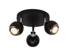 Brilliant Leuchten Ina LED Spotrondell 3flg schwarz/chrom schwarz Deckenstrahler Strahler Spots Lampen Deckenleuchten