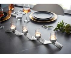 Fink Kerzenständer WAVE silberfarben Kerzenhalter Kerzen Laternen Wohnaccessoires