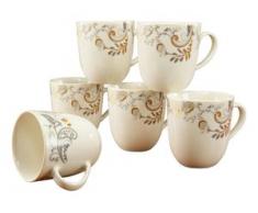 CreaTable Becher Palacio (6-tlg.) beige Tassen Geschirr, Porzellan Tischaccessoires Haushaltswaren Trinkgefäße