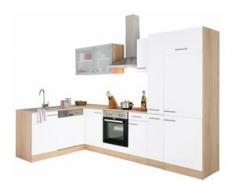 OPTIFIT Winkelküche Kalmar EEK B weiß Küchenserien Küchenmöbel Arbeitsmöbel-Sets