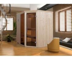 Weka Element-Ecksauna Varberg 2 mit Glastür und Fenster